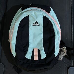 adidas Mint Green and Black Backpack with Pink Trim